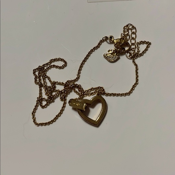 Red gold Swarovski heart necklace - Picture 2 of 3